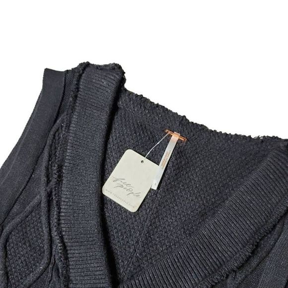 Free people Denson Cropped Sweater Vest black noir - Picture 5 of 5